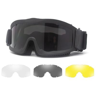 Taktische Airsoft-Brille mit 3 Linsen, wind- und staubdicht, für Schießübungen, Motocross, Motorrad, Bergsteigen, sichere UV-Schutzbrille