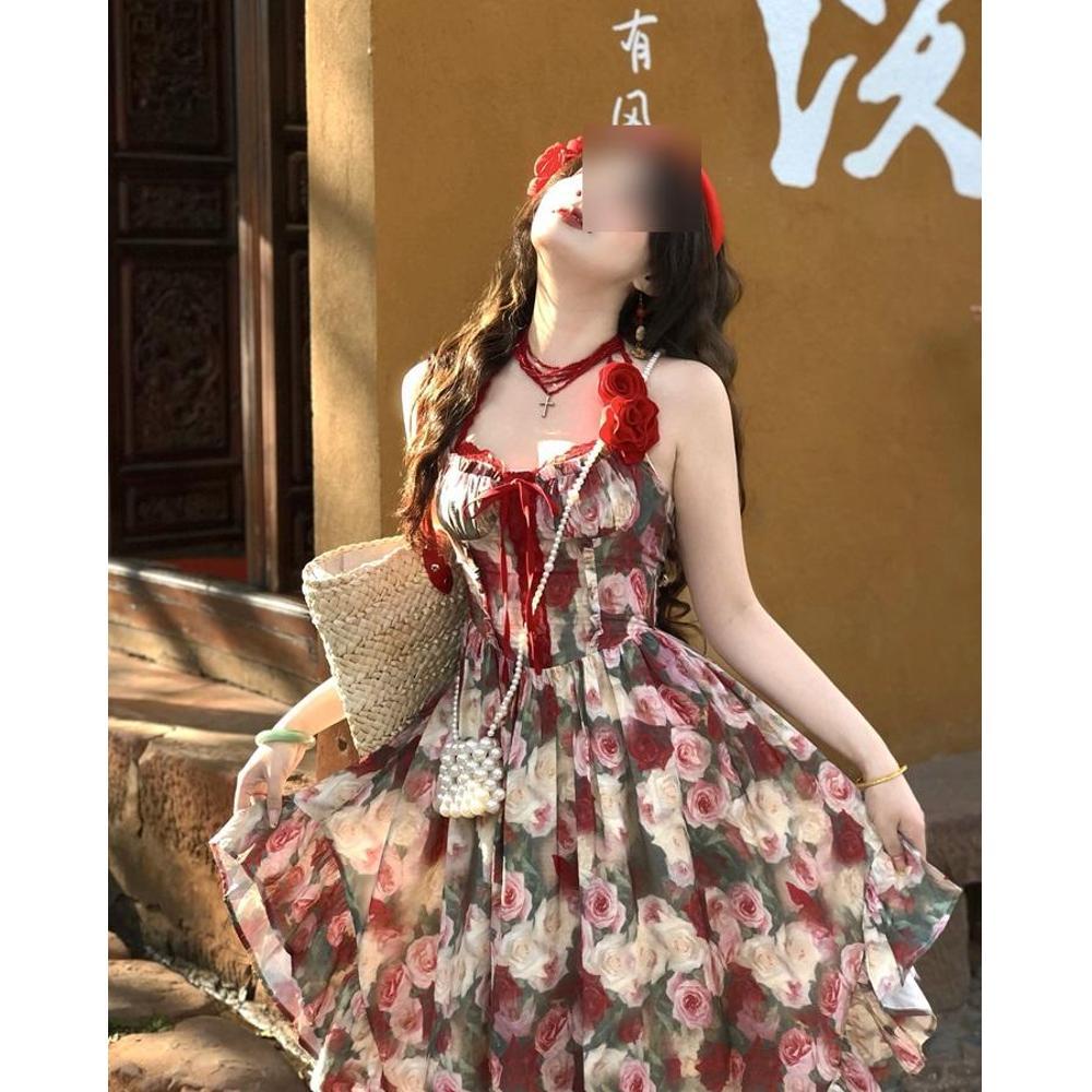 

Пляжный стиль, девчачий дизайн, шарм, элегантный и универсальный, нерегулярный, повседневный, с открытой спиной, юбка на бретелях + юбка XL- (recommended 110-60kg)