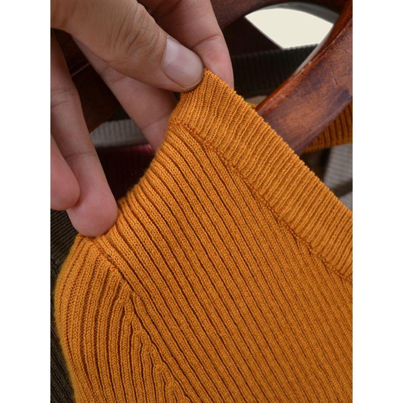 Foreign Trade Original Order Lace-up Slim fit High Elastic Knitted Bottoming Shirt Early Autumn Solid Curved Hem Backless Skin-friendly Pullover