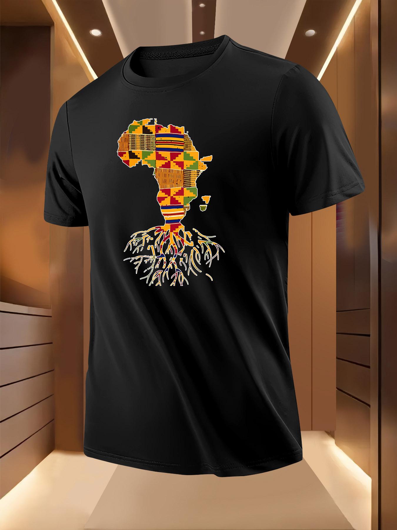 African Roots Graphic Tshirt - Vibrant African Map Design XL