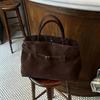 Women's Large Capacity Vintage Tote Bag - Elegant Brown, Structured Snap Closure, Sturdy Handles for Work, Travel, Everyday Use