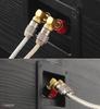 Nakamichi FanLock Excel Series 24k Gold Plated Right Angle Banana Plugs 10 AWG 18 AWG Gauge Size 4mm for Speaker Amplifier Stereo Home Theater Radio