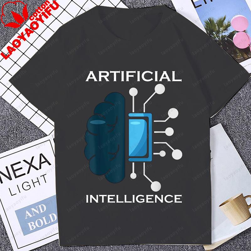 Artificial Intelligence AI Graphic Printed Tshirt Casual Fashion Loose Hip Hop Unisex T Shirt Streetwear Short Sleeve Harajuku Tees