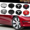 4Pcs Black Silver 56mm Car Wheel Center Caps Hub Cover For Tesla Model 3/Y/S/X Tesla Logo Hub Caps Wheel Hub Covers Accessories