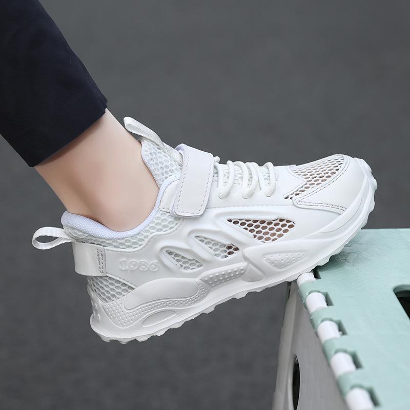 Running shoes new non-slip 2025 fashion single net male and female students girls sports shoes breathable primary school students summer