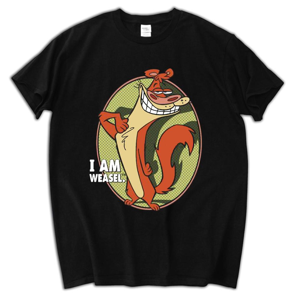 ZheXiong TEE Cartoon Network I Am Weasel Show Weasel Afbeelding Shirt Volwassen Maten XS3XL heren top t-shirts katoenen t-shirt voor man 3XL