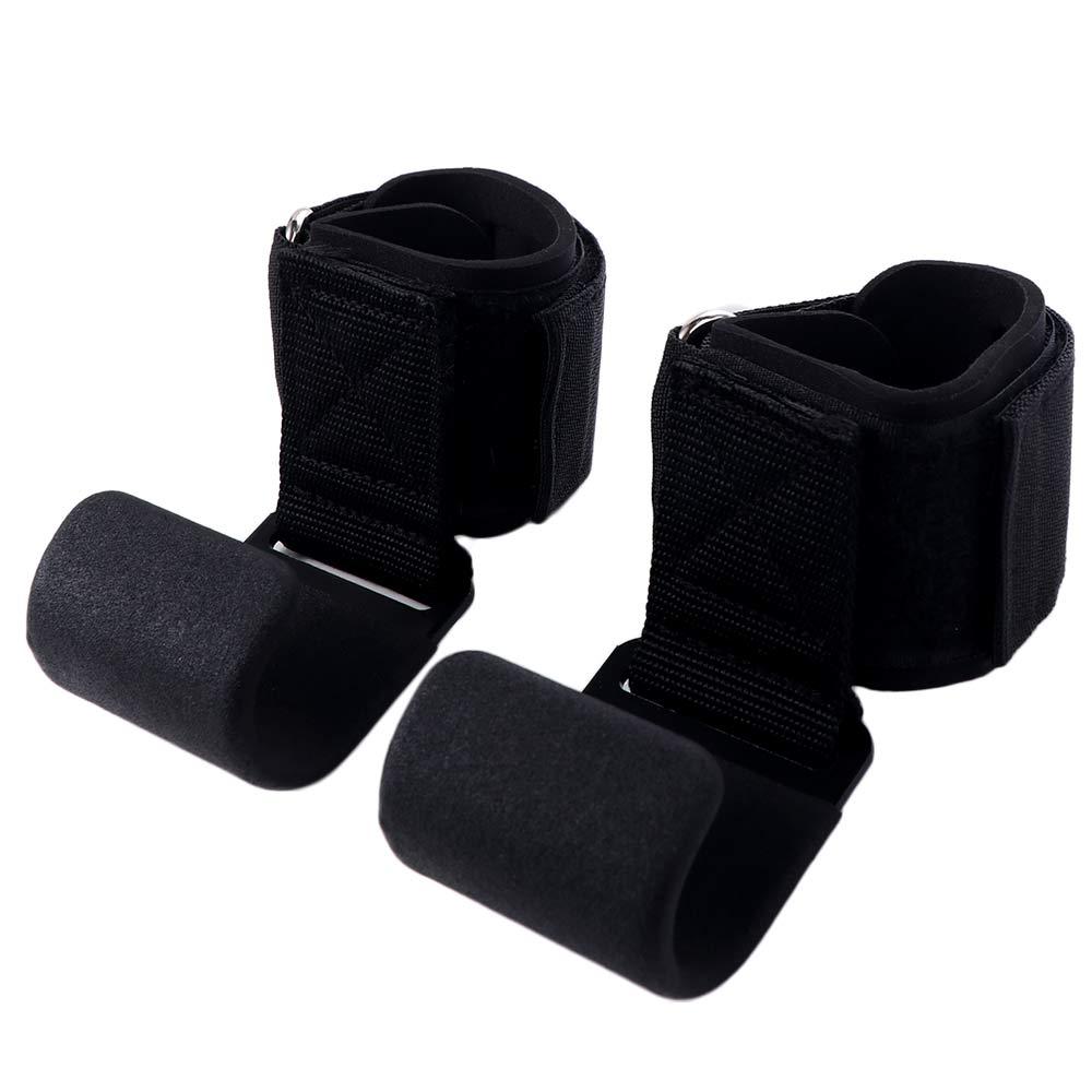 1 Pair Pull-up Weight Lifting Grip Hook Non-Slip Auxiliary Power Wrist Guard  Fitness