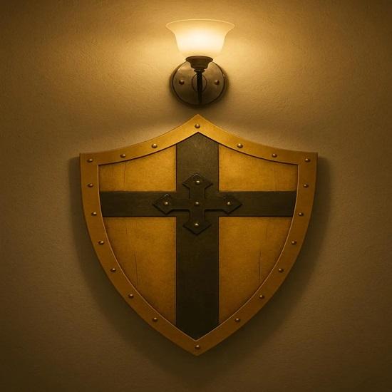 Templar Wooden Shield for Wall Décor and Cosplay Medieval Crusader Cross Shield for LARP, Role Play Reenactment