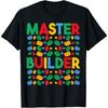 Master Builder Funny Building Blocks Gifts For Boys Kids Men T-Shirt