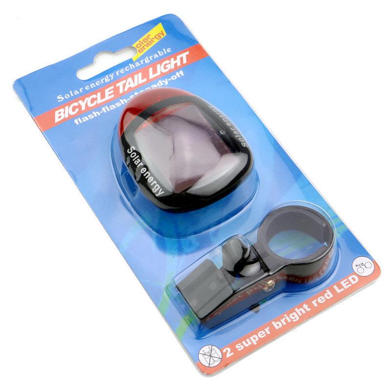 Solar-Powered Flashing Bike Tail Light - Rechargeable, Warning Safety Light for Night Cycling and Mountain Biking.
