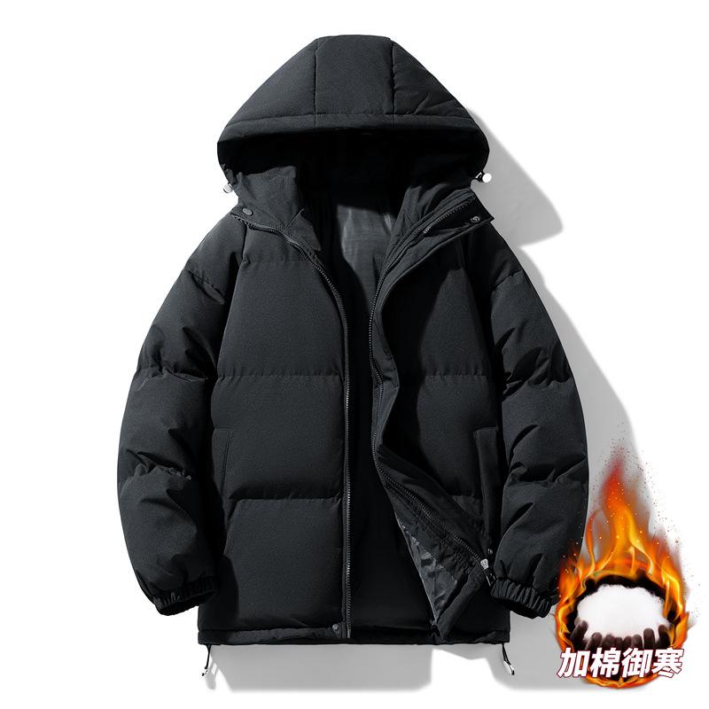 Men's Loose Casual Cotton Jacket Long Hip-Length    Warm Winter Daily Coat