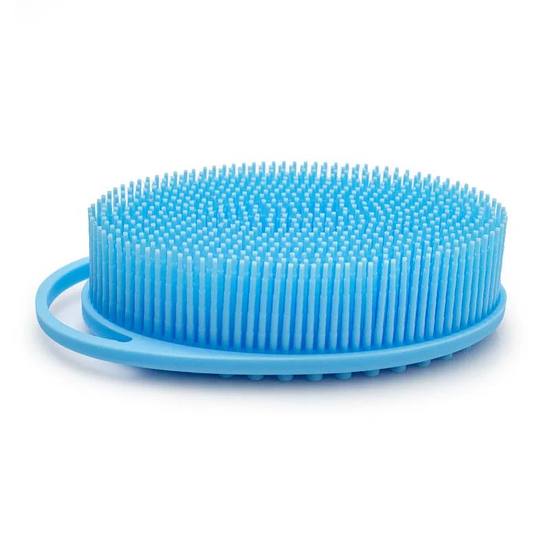 Exfoliating Silicone Body Brush,2 in 1 Bath and Shampoo Brush,Wet and Dry Scalp Massager,Premium Silicone Loofah,Lathers Well