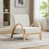 Scandinavian Fabric Lounge Chair – Soft Chenille Fabric and Sturdy Wood Frame, Ideal for Living Room & Bedroom-IVORY