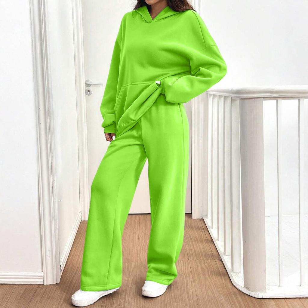 Women's Casual Warm Hooded Sweatshirt And Sweatpants /Winter Sports Set