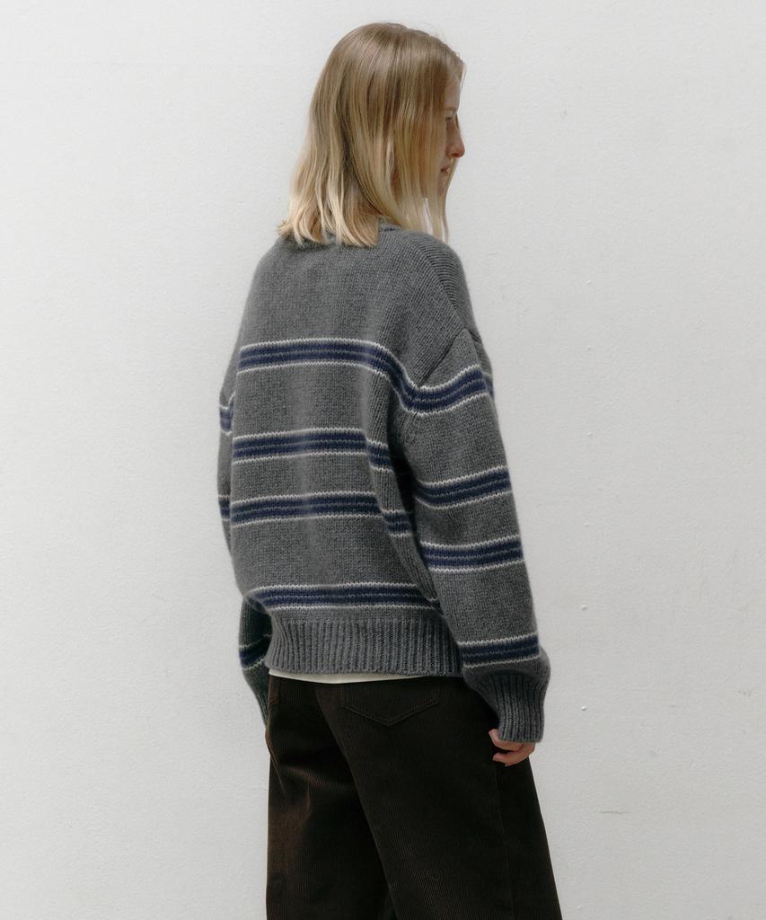 OSTKAKA Wool Blended Stripe Pullover Melange Grey