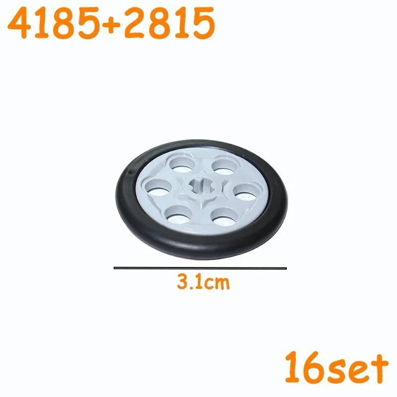 Non-Toxic Technical Tire Wheel Cross Hole Set Car Truck Wheels Hub Bricks Moc Motorcycle Tyre & Rim Construction Building Blocks Toys