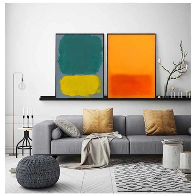 Famoso Poster di Opera d'Arte Astratta Colorata di Mark Rothko Pittura su Tela Arte Moderna da Parete Per Galleria Soggiorno Decorazione Casa