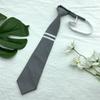 Stripe Gray Horizontal Tie Neck Flower Adults School Casual Decoration Attire
