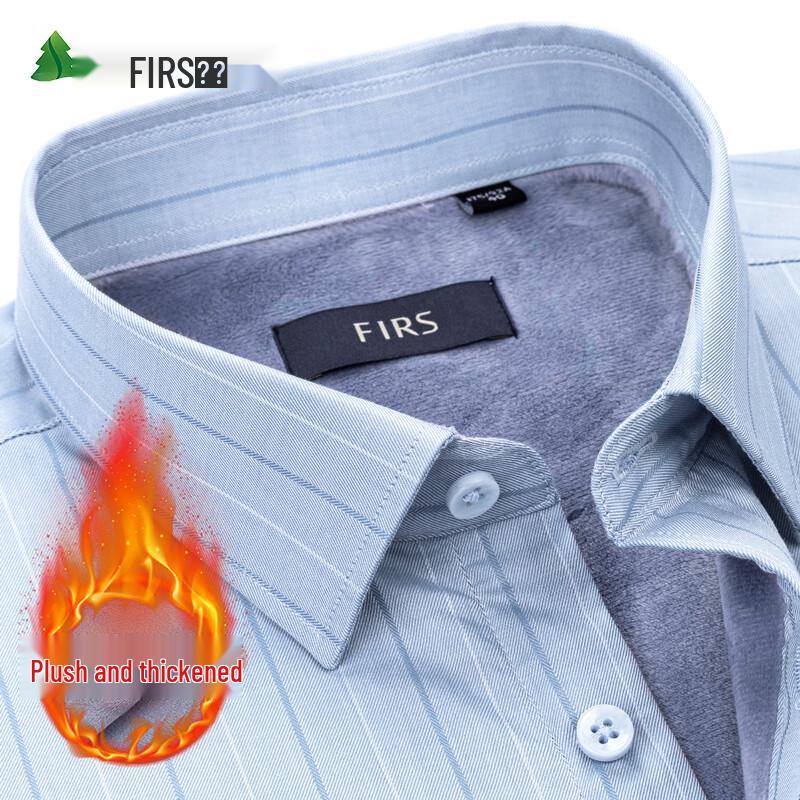 FIRS Men's Warm Business Casual Striped Flannel Shirt