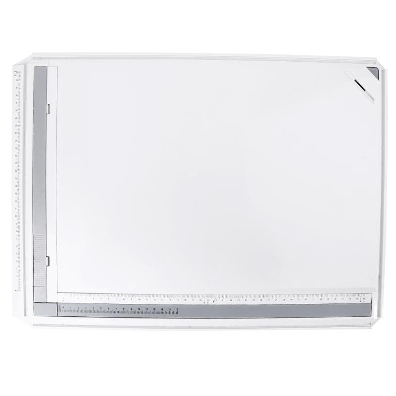 Zeichenbrett Multifunktionale Metrische Zeichenplatte mit Klarlineal Parallelbewegung und Winkelverstellbarem Messsystem