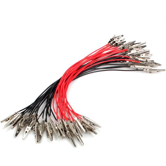 2Pcs Test Wire Interesting Widely Used Copper Bothway Alligators Clip Conductor for Student