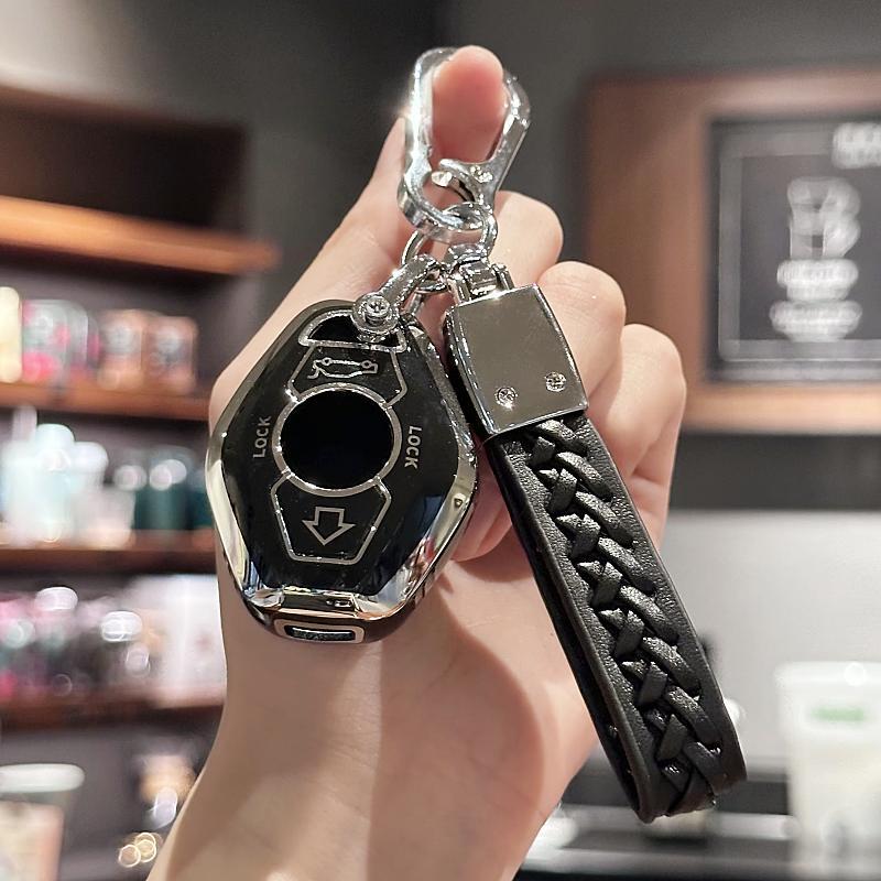 Car Key Case Cover Shell with Handmade Leather Lanyard for BMW 3 5 7 Series M3 M5 M6 X3 X5 Z3 Z4 Z8