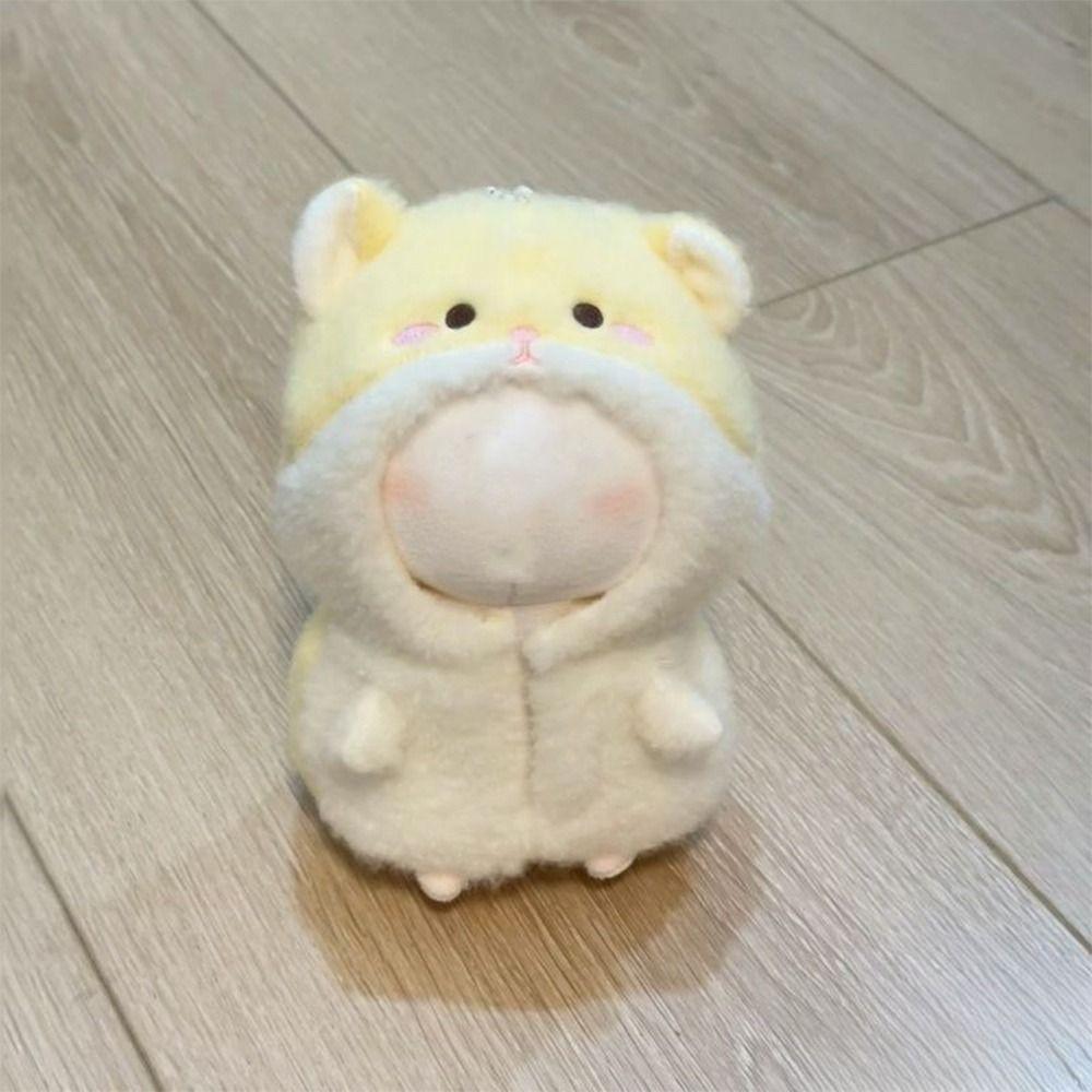 10cm Doll Clothes Cartoon Hamster Yellow Miniature Pajamas Hairy Changing Dress Game Doll Jumpsuits Set Cotton Stuffed Doll