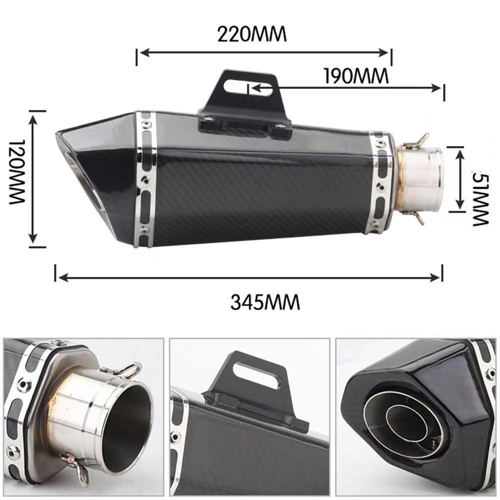 Stainless Steel Mid-Section Exhaust Pipe with Hexagonal Tail for CFMOTO 450NK/450SR Motorcycles