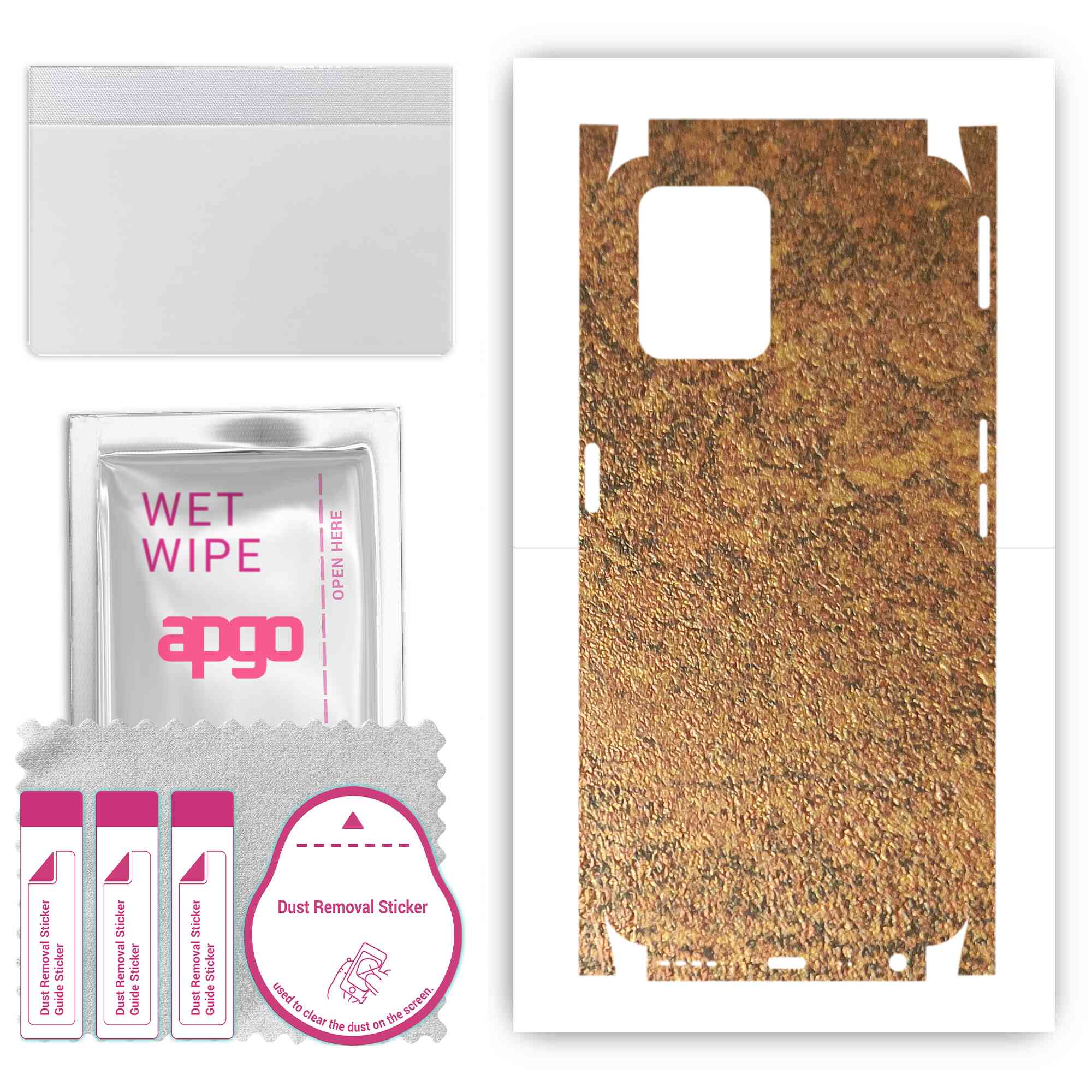 

apgo Protective Skin Sticker for the back+sides compatible with Realme 8i, Full Wrap Film, Foil, Vinyl - Pattern Rusty Copper
