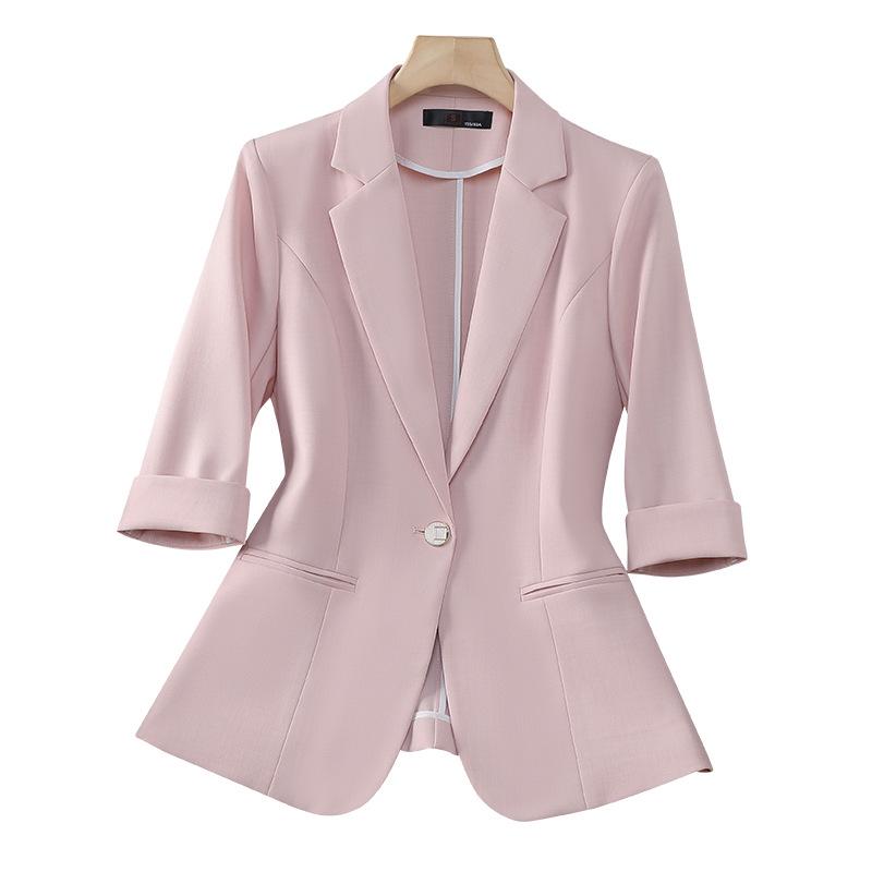 Damen Blauer Ärmel Anzugjacke - Frühling & Sommer Koreanischer Stil, Petite Lässig Formell