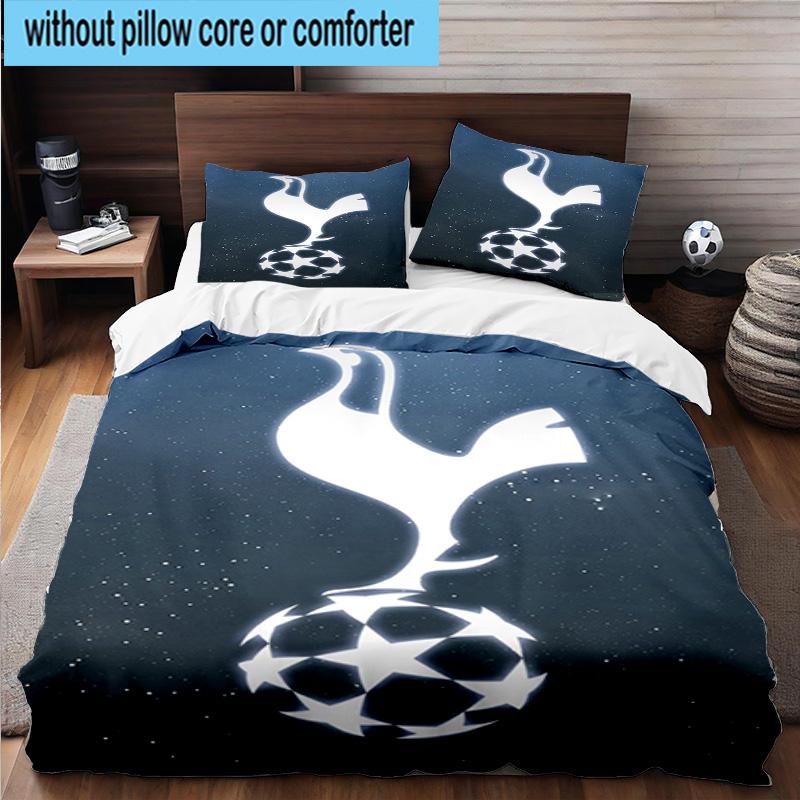 Set Biancheria da Letto Stampato Design Tottenham Hotspur F.C. 3 Pezzi Chiusura Copripiumino Include 1 Copripiumino & 2 Federe Set Biancheria da Letto Decorazioni per la Casa Regali