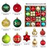 44-Piece Christmas Tree Decoration Set: 6cm Colorful PVC Hanging Balls