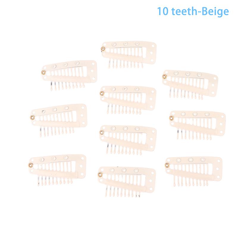 10Pcs 9/10 Teeth Snap Wigs Clips Portable Metal Snap Hair Clips For Hair Extensions Accessories Tool10 Pcs Hair Extension Clips