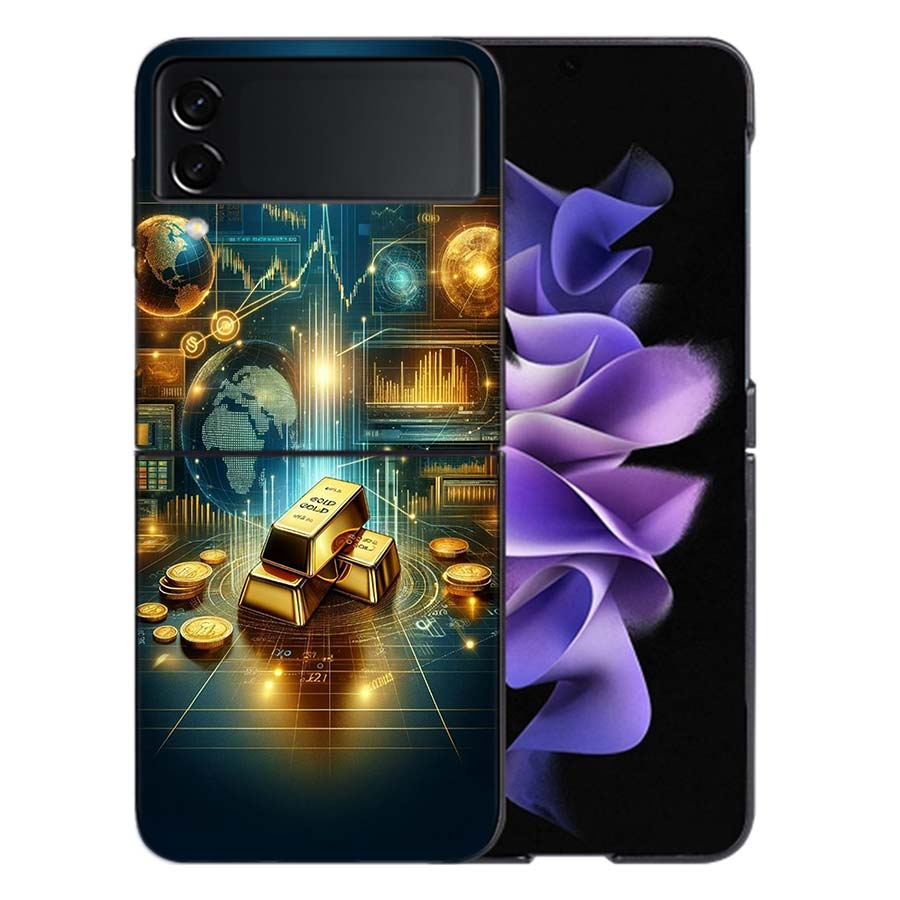 Trading Gold Contracts for Difference Phone Case For Samsung Z Flip 6 7 5G Galaxy Z Flip 5 4 3 5G Cases Shockproof Hard Cover TP