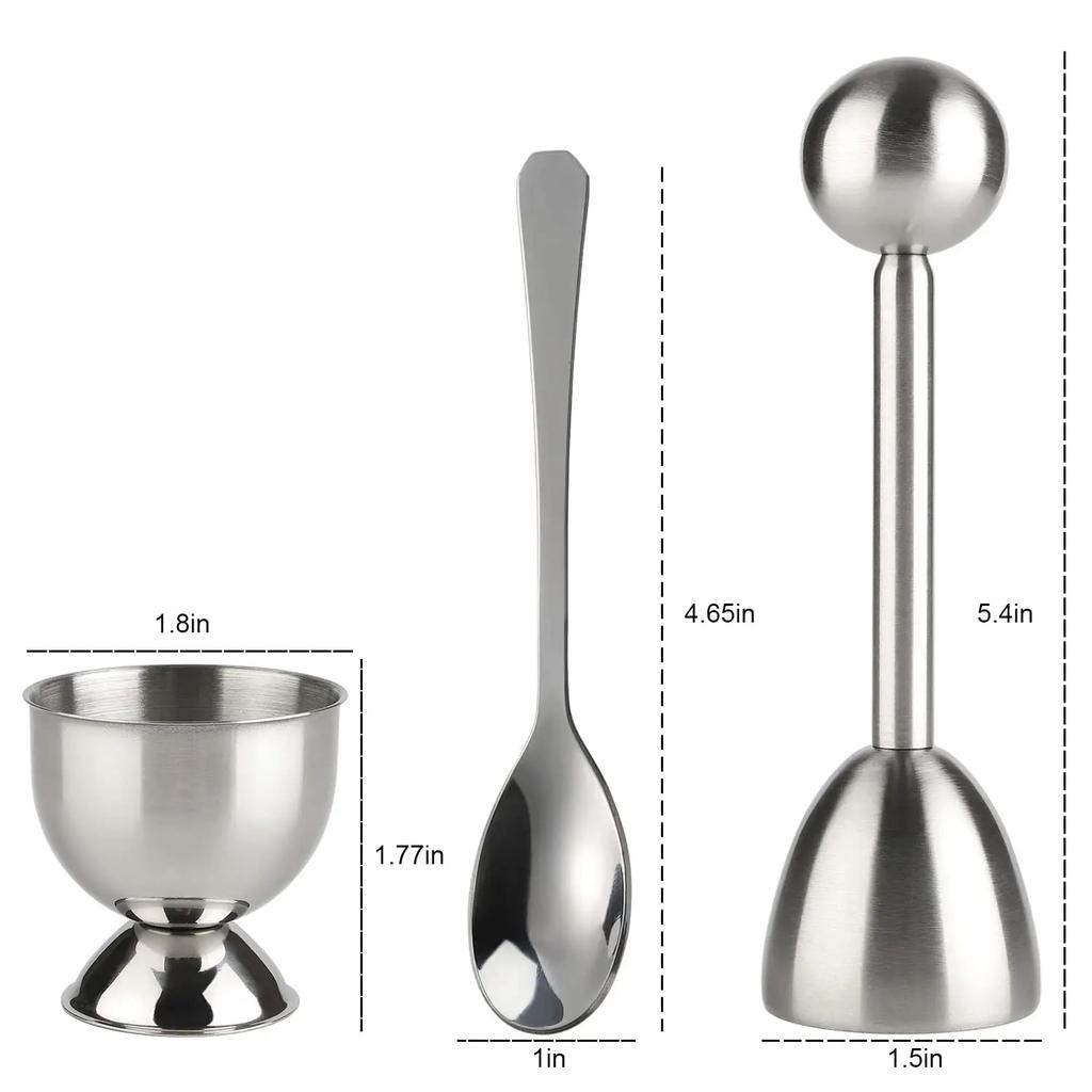 Egg Cutter 304 Stainless Steel Egg Shell Opener Creative Egg Opener Set Convenient Kitchen Tool Portable Home Egg Shell Opener