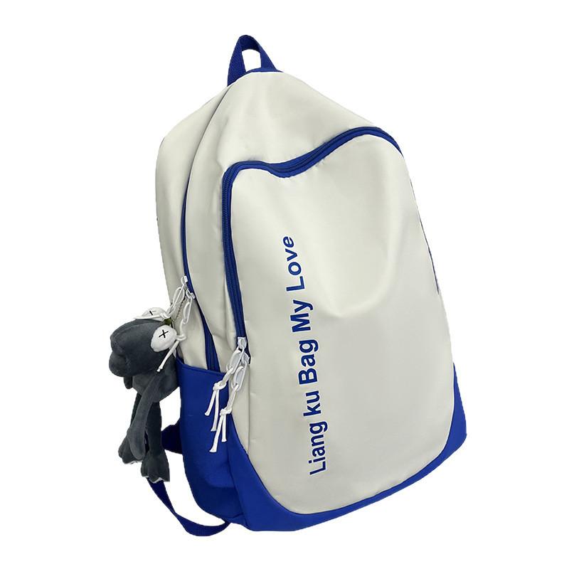 University Student Letter Backpack Large Capacity Nylon Waterproof For Daily Use
