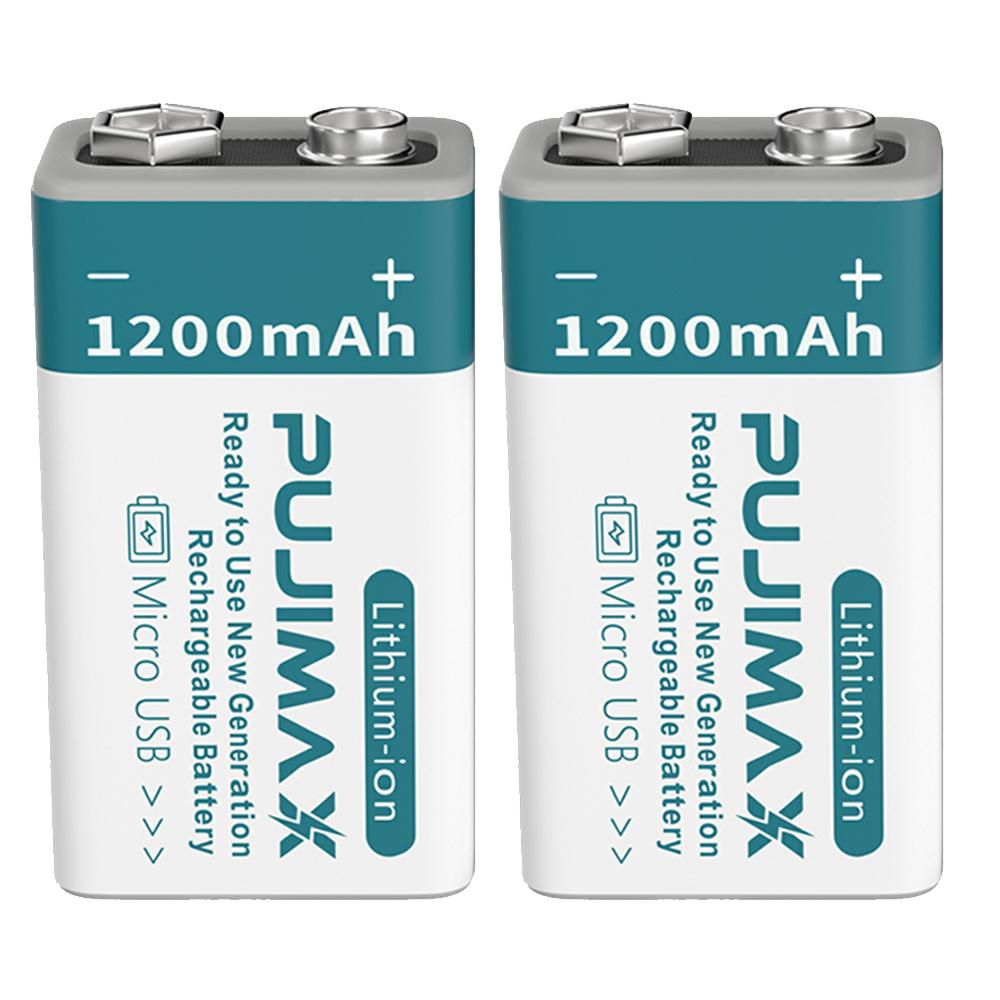 9V 1200mAh Li-ion Rechargeable Battery Micro USB Batteries for Multimeter Microphone Toy Remote Control Massager