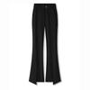 Women's Black High-Waisted Slit Micro-Flare Pants - Slimming & Stylish for Spring & Autumn 2024