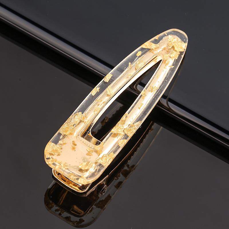 Women’s Geometric Acrylic Hairpin Set - Marble Design Hair Accessories