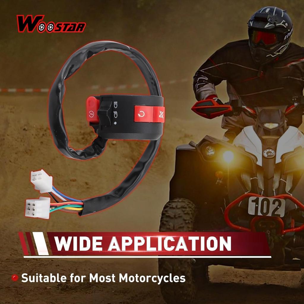 7/8" 22mm Handlebar 3 Function Right Start Switch Replacement for 2005 Taotao 110cc Quad 125cc Venom 50cc 90cc 110cc 125cc ATV Quad Pit Bike Buggy