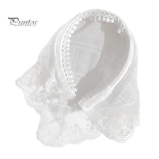 Kvinner pannebånd rutete trykk Blondesøm Trekantskjerf Sklisikkert pannebånd Pastoral stil Hårbøyle Hårtilbehør