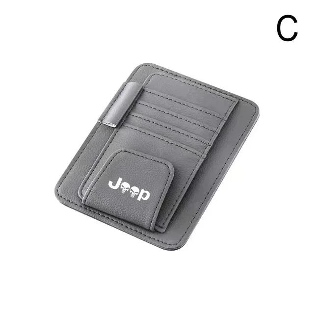 JOT2 Car Sun Visor Organizer Multi-Pocket Auto Interior Universal For Jeep Renegade Compass Wrangler Grand Cherokee Car Accessories