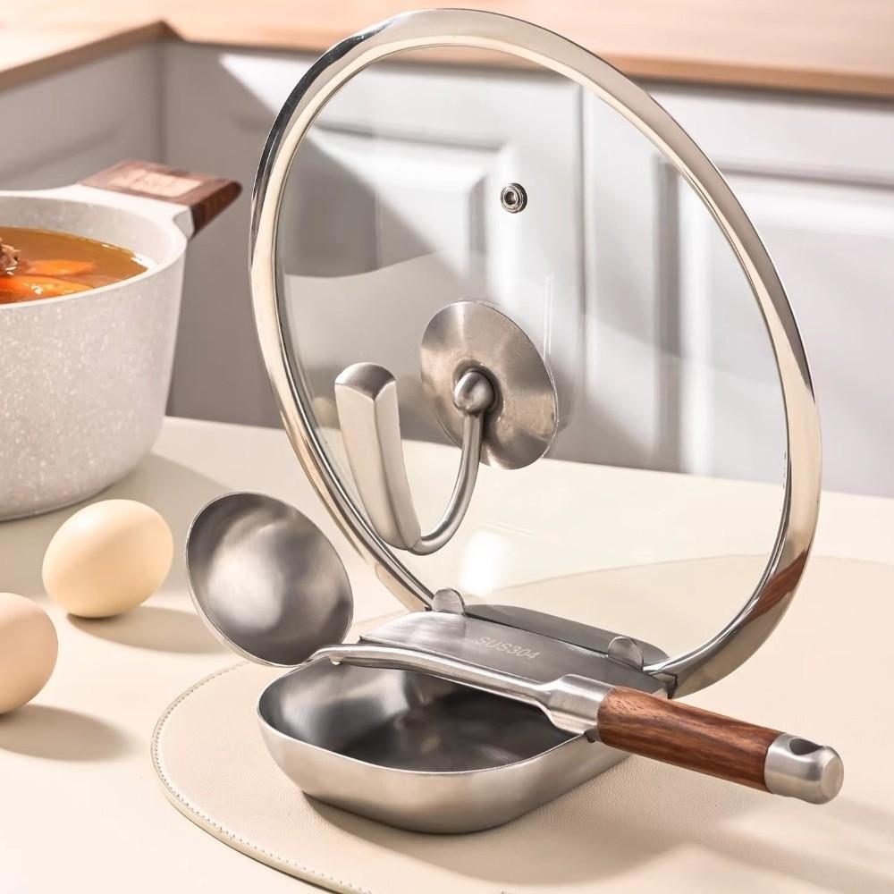 Multi-functional Spatula Holder Space Saving Fork Spoon Rack Pot Lid Storage Holder Counter Use