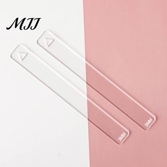 Acrylic Clay Thickness Rulers 1 Pair Polymer Depth Guide, 2/3/4/5/6mm Pottery Rolling Pin DIY Earring Making Supplies Transparent Ruler
