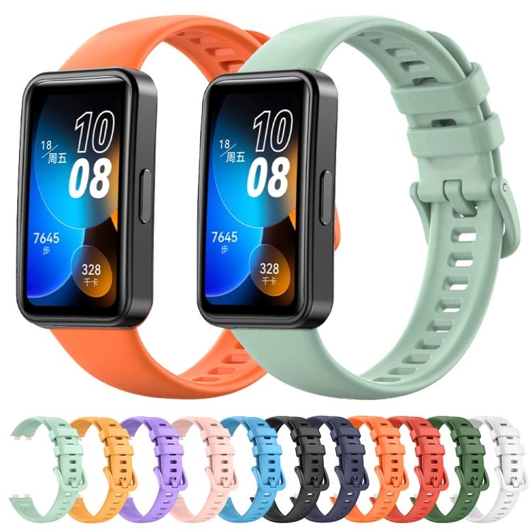 Für Huawei Band 8 16mm einfarbiges Silikon-Ersatz-Uhrenarmband