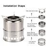 Lixada Stainless Steel Wood Stove Camping Alcohol Stove Outdoor Burner Outdoor Cooking Picnic BBQ Camping Traveling