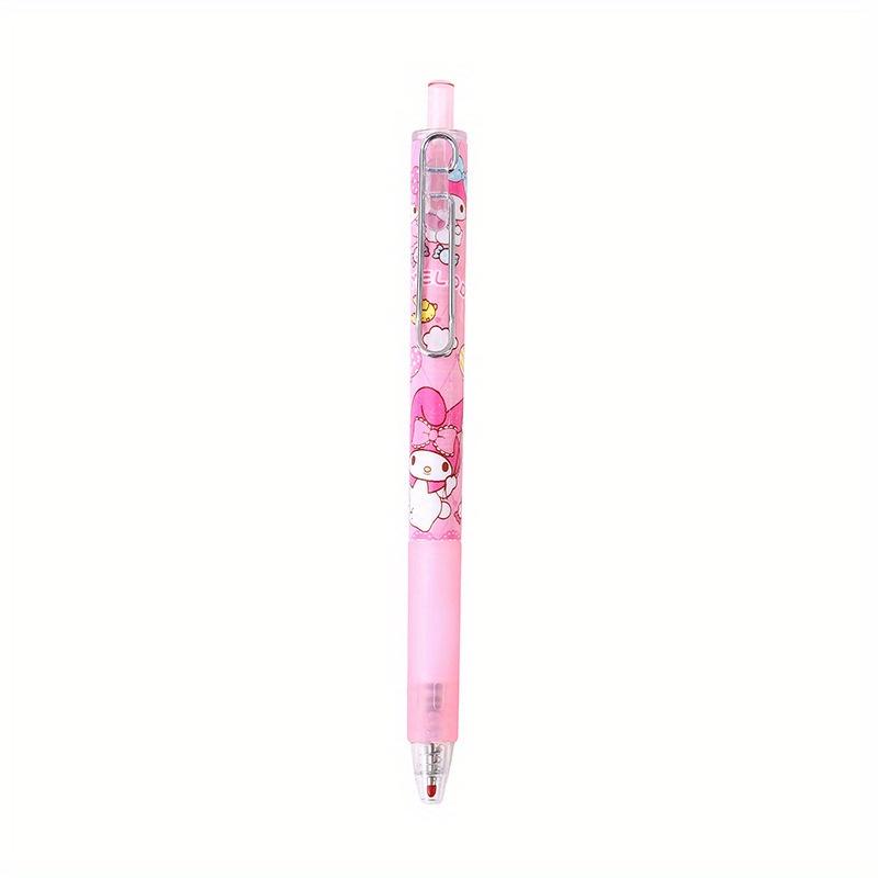 144Pcs 0.5mm Creative Cartoon Pink Rabbit Metal Hook Press Pen Cute High-value Neutral Brush Pen Black