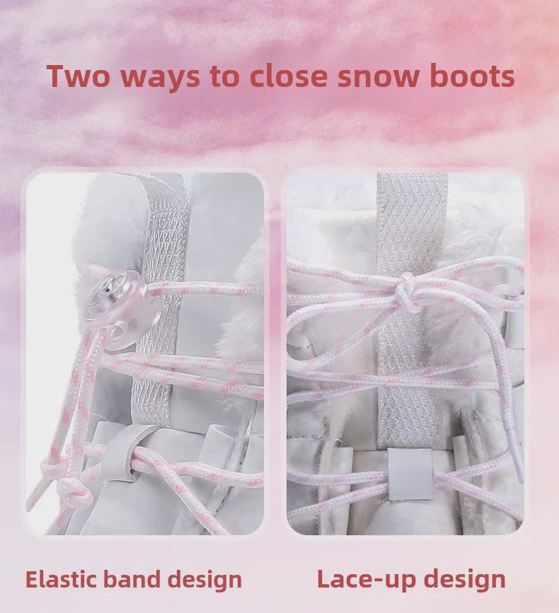 Kids' Large Cotton Velvet Lined Snow Boots - Anti-Slip, Warm, Durable for Boys & Girls