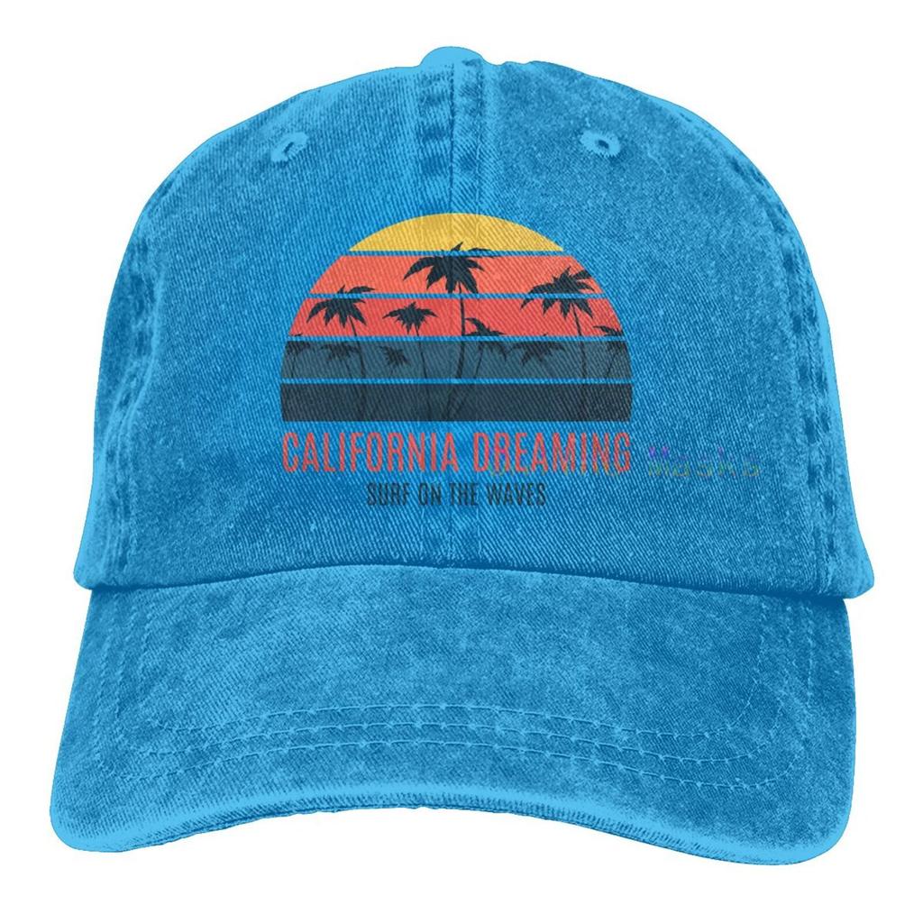 Berretto da baseball California Surf Session per donna unisex regolabile classico vintage in cotone lavato denim cappellino da camionista attività all'aperto