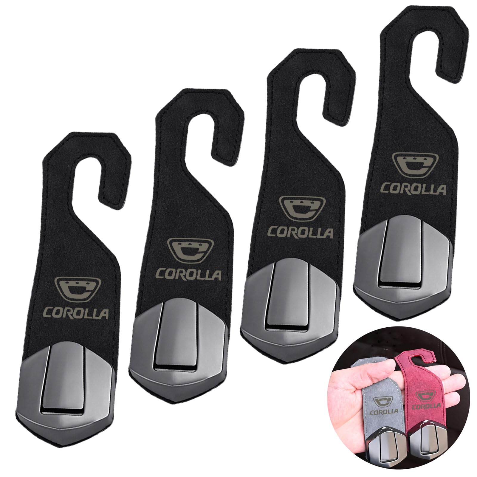 

Крючок для автомобиля MailiMy, Крючок на сиденье автомобиля, Подходит для крючков на подголовник Corolla, Лазерная гравировка по коже, Suitable for Corolla чёрный